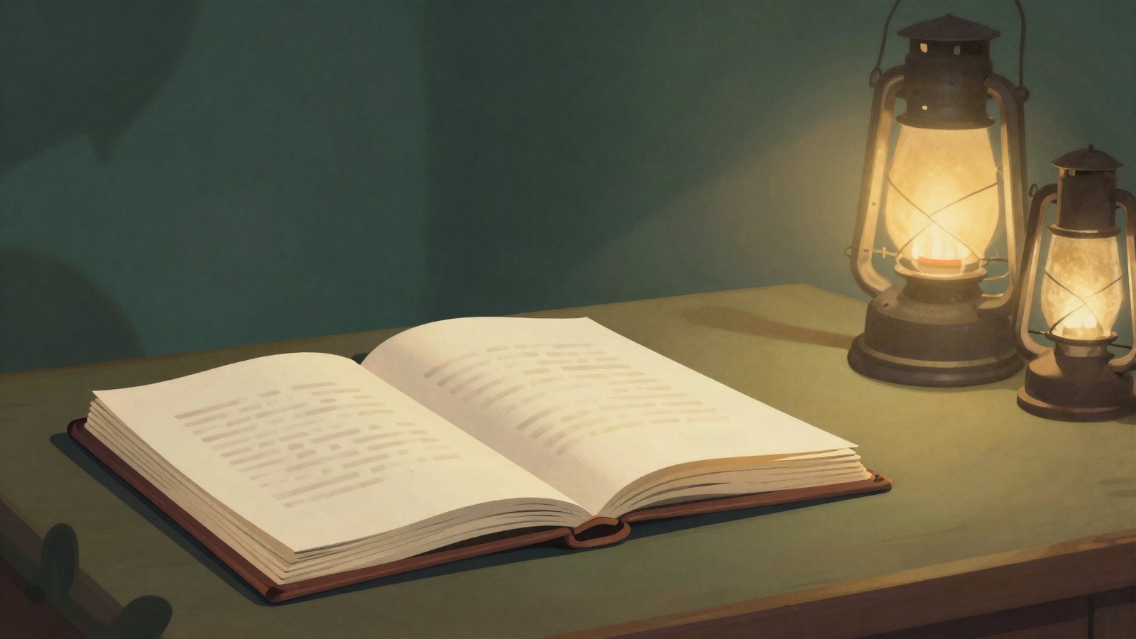 Illustration of a finished screenplay beside an unlit stage light, symbolizing a fantasy sequel that is written but not yet greenlit